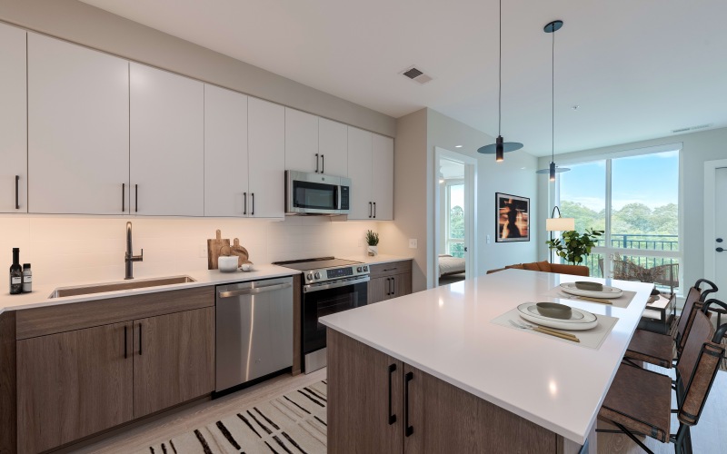 kitchen with large island